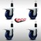 Service Caster 4'' SS Solid Poly Swivel 1-3/8'' Expanding Stem Caster Set Total Lock Brake, 4PK SCC-SSEXTTL20S414-SPUS-138-4 - alternate 2